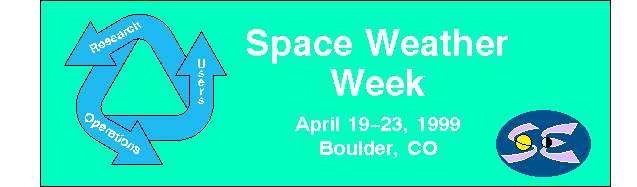 A banner graphic for the 1999 Space Weather Workshop.