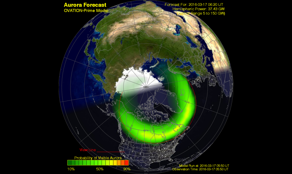 Potential Aurora Borealis Viewing Locations