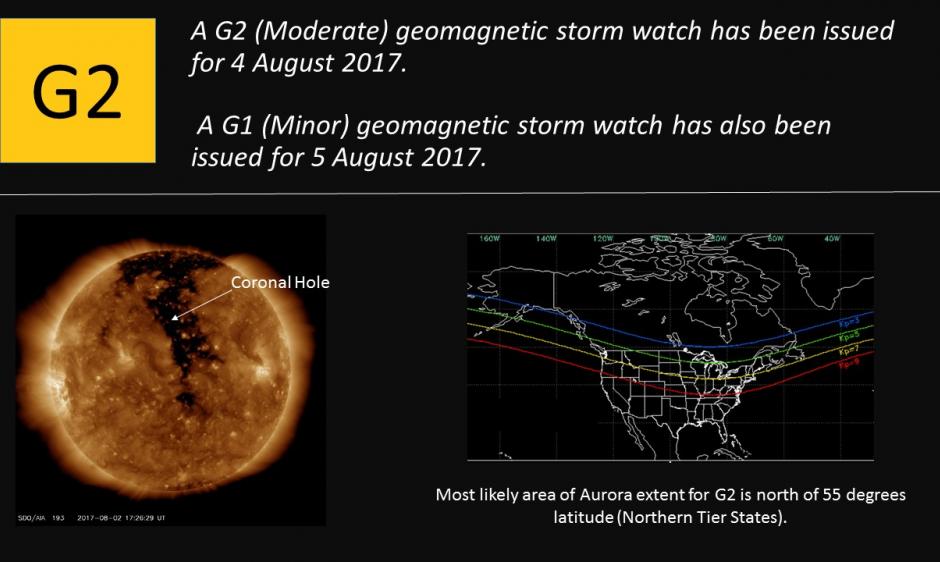G2 Watch issued for 4 August; G1 Watch issued for 5 August