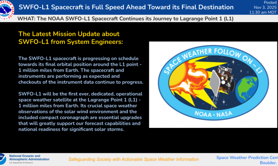 SWFO-L1 Mission Continues on Schedule