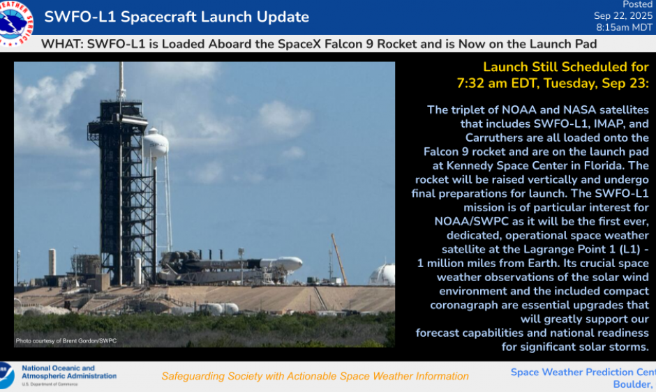 SWFO-L1 Ready for Launch!