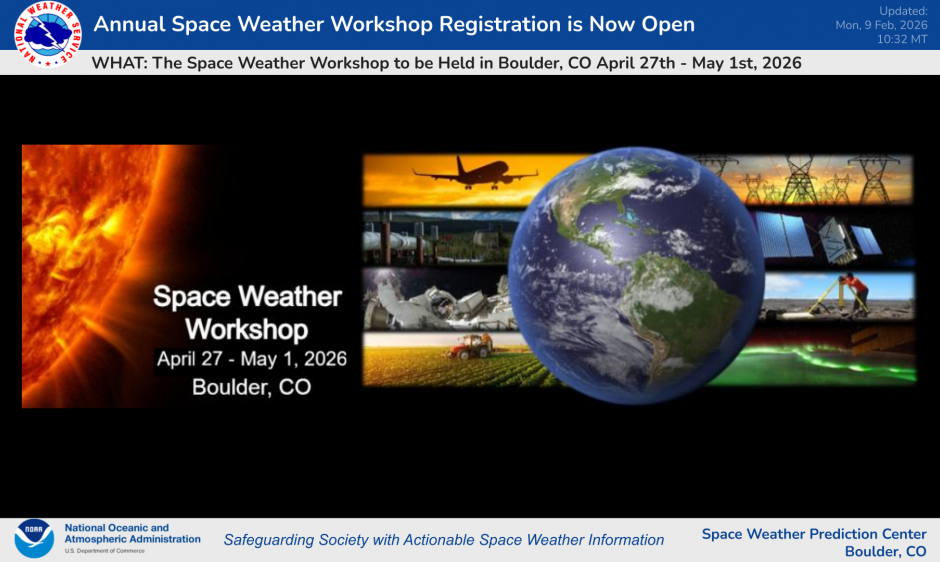 Registration Open for 2026 Space Weather Workshop