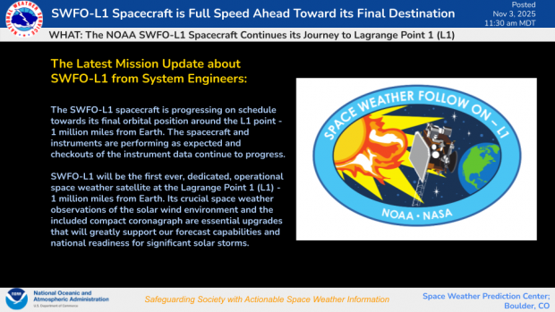 SWFO-L1 Mission Continues on Schedule