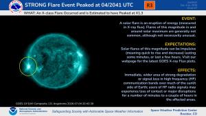 X1.3 flare on 04 Jul 2026