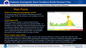 Slow Moving Transient Led to Brief G2 Levels on 4 May