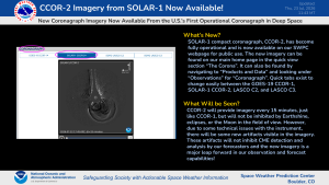 SOLAR-1 CCOR-2 Now Fully Operational