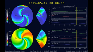 WSA-Enlil output showing CME arrival on 17 May.