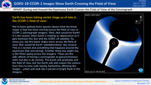 Earth Makes Appearances in GOES-19 CCOR-1 Imagery