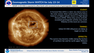 A G1 Watch has been issued for July 13-14. 