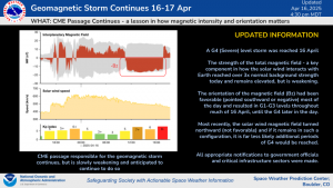 Geomagnetic Storm Continues