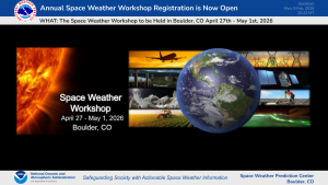 Registration Open for 2026 Space Weather Workshop