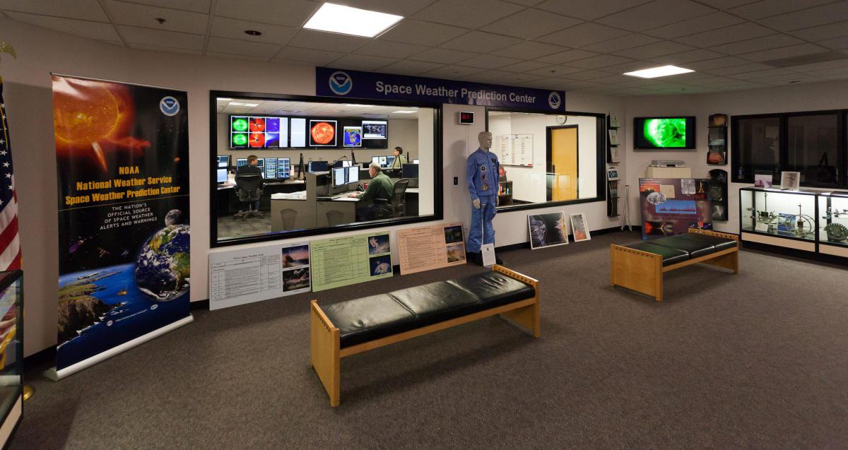Photo of the SWPC Forecast Center