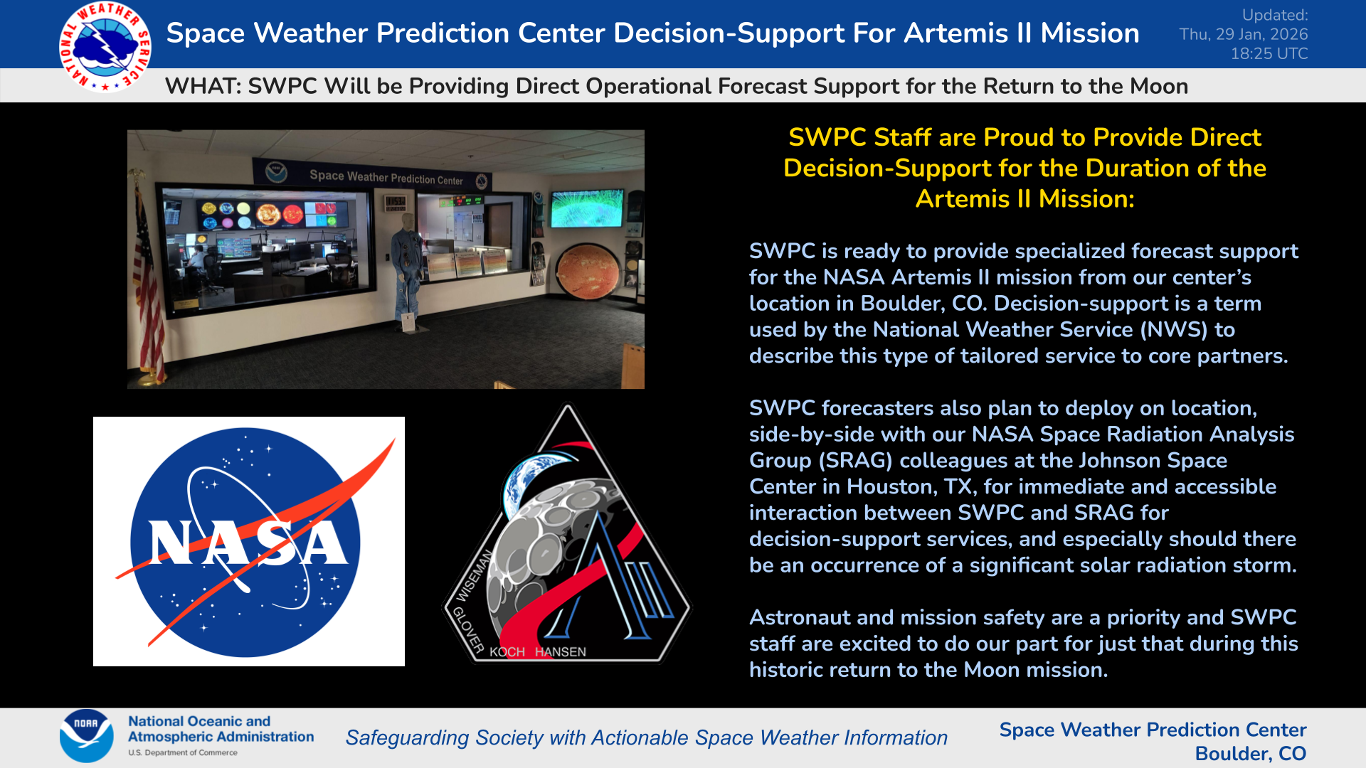 SWPC Decision-Support for Artemis II